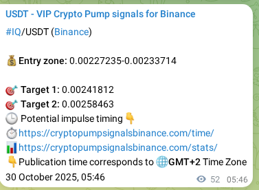 Signal verification: Confirm IQ pump on Binance at 30 October 2025, 07:12 Signal verification: IQ pump on Binance at 30 October 2025, 07:12