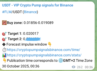 Trading signal proof: FLM pump from Binance, 30 October 2025, 07:53 Trading signal proof: FLM pump from Binance, 30 October 2025, 07:53