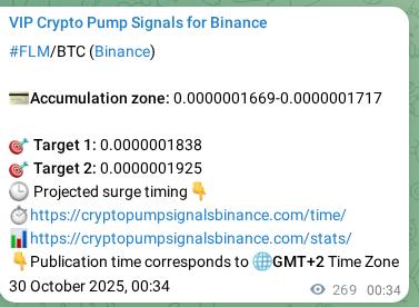 Crypto pump signal proof: FLM on Binance, 30 October 2025, 08:03