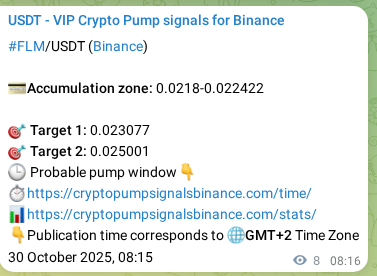 Crypto trading signal proof: FLM pump on Binance, 30 October 2025, 08:17 Crypto trading signal proof: FLM pump on Binance, 30 October 2025, 08:17