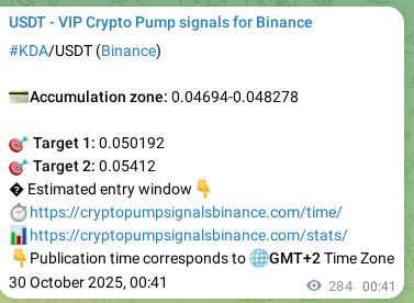 See the verification image for KDA pump signal on Binance at 30 October 2025, 08:34 Verification image for KDA pump signal on Binance at 30 October 2025, 08:34