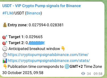 Verify the crypto signal proof for FLM on Binance, 30 October 2025, 09:30 Crypto signal proof: FLM pump on Binance, 30 October 2025, 09:30
