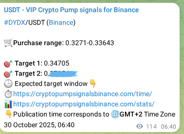 View the market signal proof for DYDX pump from Binance, 30 October 2025, 09:39 Market signal proof: DYDX pump from Binance, 30 October 2025, 09:39