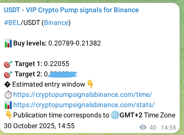 Check out the Binance pump signal proof for BEL on 30 October 2025, 16:02 Binance pump signal proof for BEL on 30 October 2025, 16:02