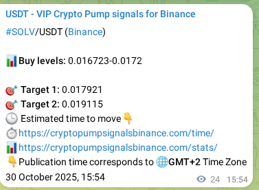 Binance trading signal proof for SOLV pump, 30 October 2025, 16:31 Binance trading signal proof for SOLV pump, 30 October 2025, 16:31