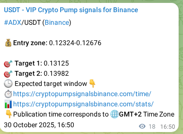 Real-time proof of ADX pump signal on Binance, 30 October 2025, 17:08 Real-time proof of ADX pump signal on Binance, 30 October 2025, 17:08