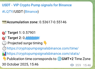 View the proof of LQTY pump signal on Binance at 31 October 2025, 01:38 Proof of LQTY pump signal on Binance at 31 October 2025, 01:38