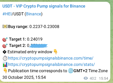 Authenticated proof of HEI's pump signal on Binance at 31 October 2025, 03:01 Authenticated proof of HEI's pump signal on Binance at 31 October 2025, 03:01