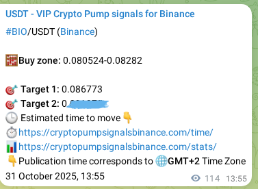 Real-time proof of BIO pump signal on Binance, 31 October 2025, 17:04 Real-time proof of BIO pump signal on Binance, 31 October 2025, 17:04
