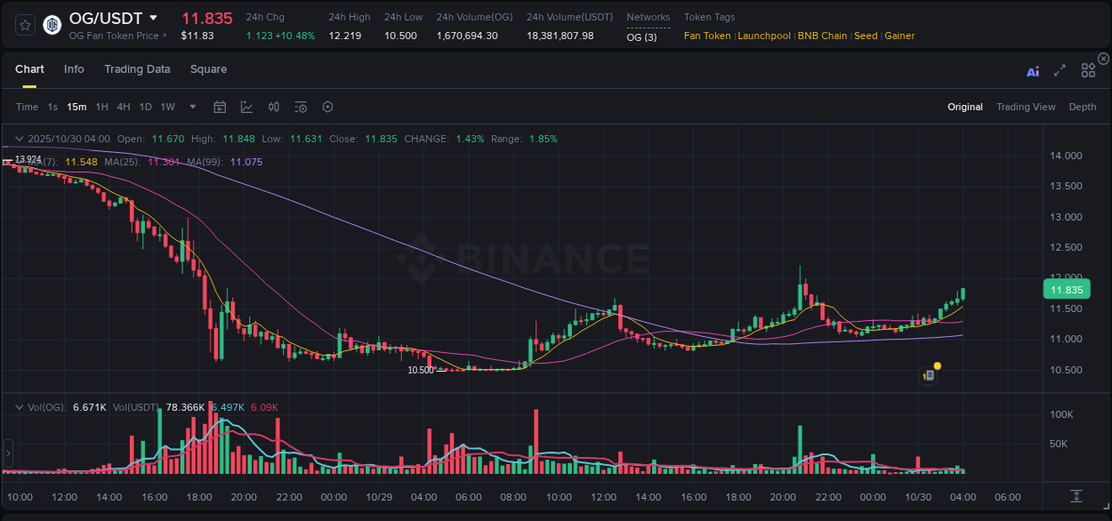 Detailed insights into OG's pump on Binance at 30 October 2025, 04:09 Detailed report of OG's pump on Binance at 30 October 2025, 04:09