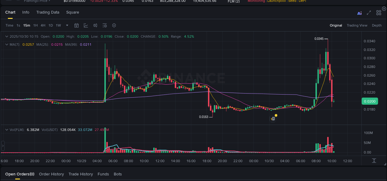 View the trading report for FLM pump on Binance, 30 October 2025, 09:36 Binance trading data for FLM pump, 30 October 2025, 09:36