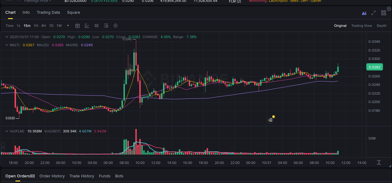 Explore trading insights for FLM pump on Binance, 31 October 2025, 11:06 Crypto trading insights: FLM pump on Binance, 31 October 2025, 11:06