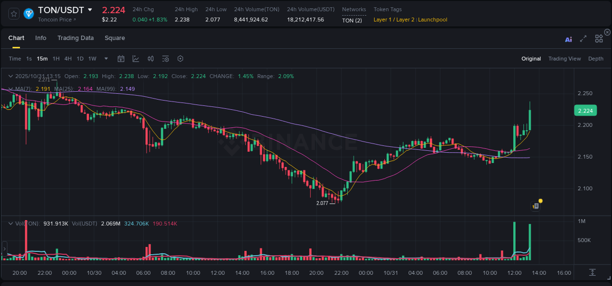 Examine technical patterns: TON bullish explosion on Binance, 31 October 2025, 13:25 Technical breakdown: TON bullish breakout on Binance, 31 October 2025, 13:25