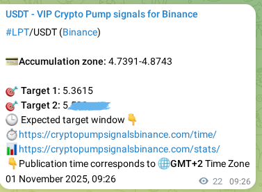Access the Binance pump signal verification for LPT at 01 November 2025, 09:46 Binance pump signal verification for LPT at 01 November 2025, 09:46