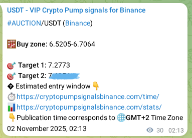 View the proof of AUCTION pump signal on Binance at 02 November 2025, 03:02 Proof of AUCTION pump signal on Binance at 02 November 2025, 03:02