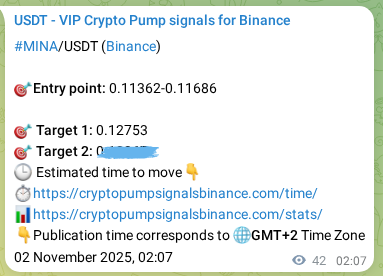 Explore the MINA pump signal verification from Binance, timestamp: 02 November 2025, 03:16 MINA pump signal verification from Binance, timestamp: 02 November 2025, 03:16