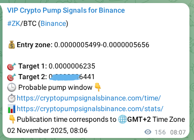 Market signal verification: ZK on Binance at 02 November 2025, 12:14