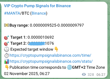 Trading signal confirmation: MANTA pump on Binance at 02 November 2025, 15:34