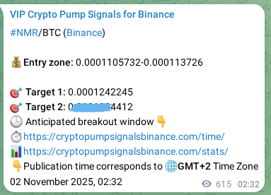 Crypto trading signal verification: NMR pump on Binance, 02 November 2025, 19:28