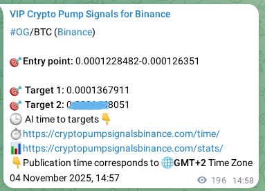 Binance exchange signal proof for OG, 04 November 2025, 20:24