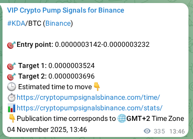 KDA pump signal confirmation from Binance, timestamp: 04 November 2025, 23:04