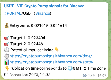 Verify the crypto signal proof for PORTAL on Binance, 05 November 2025, 00:08 Crypto signal proof: PORTAL pump on Binance, 05 November 2025, 00:08