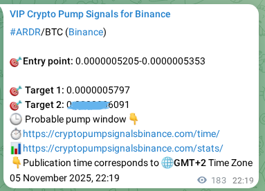 ARDR pump signal verification from Binance, timestamp: 06 November 2025, 03:23