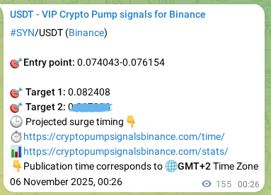Binance exchange signal proof for SYN, 06 November 2025, 04:34 Binance exchange signal proof for SYN, 06 November 2025, 04:34