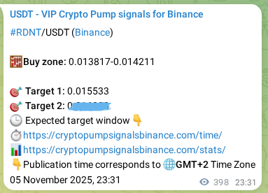 Explore the crypto trading signal verification for RDNT pump on Binance, 06 November 2025, 10:34 Crypto trading signal verification: RDNT pump on Binance, 06 November 2025, 10:34