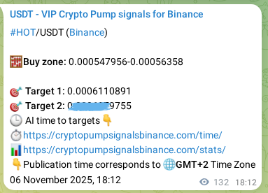 Real-time proof of HOT pump signal on Binance, 06 November 2025, 21:48 Real-time proof of HOT pump signal on Binance, 06 November 2025, 21:48