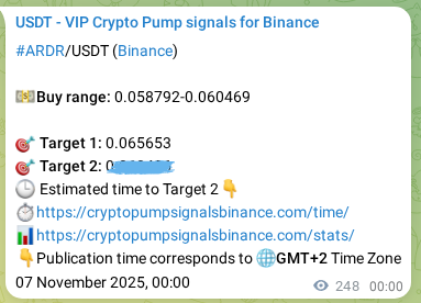 ARDR pump signal confirmation from Binance, timestamp: 07 November 2025, 06:53