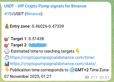 Trading signal confirmation: YB pump on Binance at 07 November 2025, 07:28
