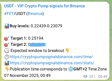 Binance trading signal confirmation for FET pump, 07 November 2025, 08:03
