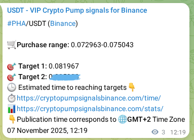 Crypto trading signal confirmation: PHA pump on Binance, 07 November 2025, 12:23