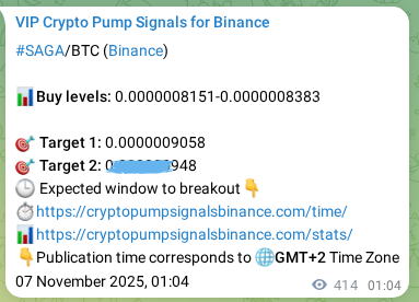 Crypto market signal confirmation: SAGA pump on Binance, 07 November 2025, 12:34