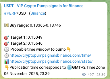 Pump signal proof for PERP on Binance at 07 November 2025, 13:26