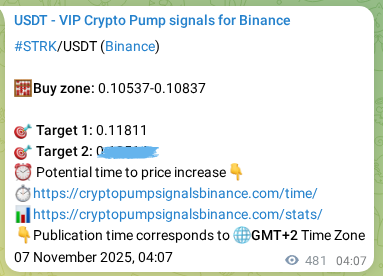 Algorithmic validation: STRK pump signal accuracy on Binance, 07 November 2025, 16:49