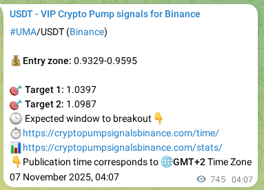 Predictive verification: UMA pump signal reliability on Binance, 08 November 2025, 00:08