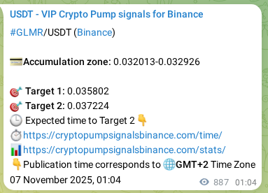 Signal verification: GLMR pump on Binance at 08 November 2025, 01:42