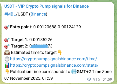 Market signal proof: MBL pump from Binance, 08 November 2025, 03:23