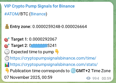 Trading signal proof: ATOM pump from Binance, 08 November 2025, 04:35 Trading signal proof: ATOM pump from Binance, 08 November 2025, 04:35
