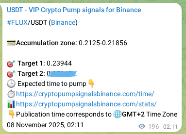 Binance signal proof for FLUX, 08 November 2025, 07:01