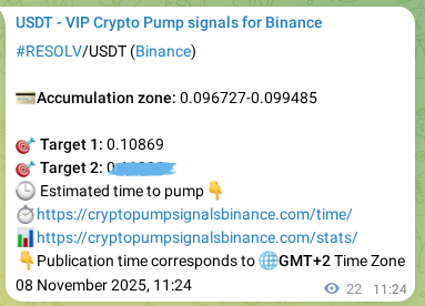 Predictive verification: RESOLV pump signal reliability on Binance, 08 November 2025, 11:53