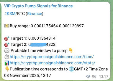 Explore the KSM pump signal verification from Binance, timestamp: 08 November 2025, 15:55 KSM pump signal verification from Binance, timestamp: 08 November 2025, 15:55