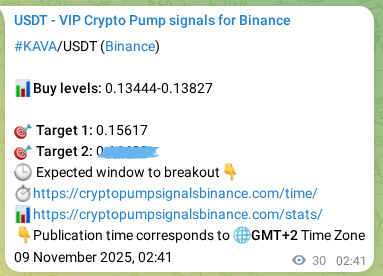 KAVA pump signal verification from Binance, timestamp: 09 November 2025, 03:30