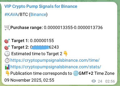 KAVA pump signal verification from Binance, timestamp: 09 November 2025, 03:34