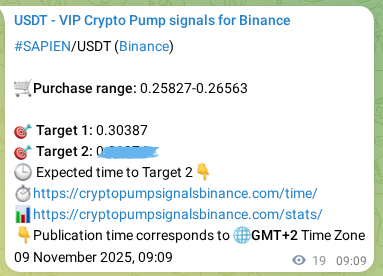 Binance exchange signal proof for SAPIEN, 09 November 2025, 09:25