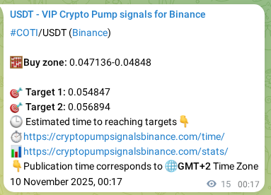 View the proof of COTI pump signal on Binance at 10 November 2025, 00:40 Proof of COTI pump signal on Binance at 10 November 2025, 00:40