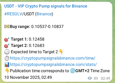 Crypto pump signal proof: Verify RESOLV on Binance, 10 November 2025, 05:17 Crypto pump signal proof: RESOLV on Binance, 10 November 2025, 05:17