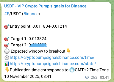 Crypto trading signal proof: F pump on Binance, 10 November 2025, 10:46 Crypto trading signal proof: F pump on Binance, 10 November 2025, 10:46